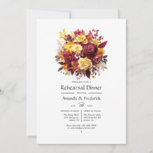 Invitation Dîner de répétition Mariage marron et jaune
