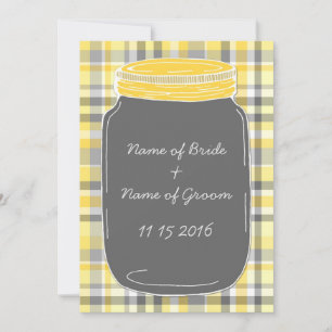 Invitation Dîner de répétition Mariage Mason Jar Jar