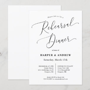 Invitation Dîner de répétition Mariage minimal