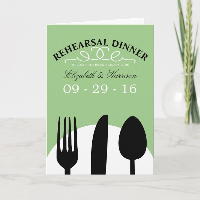 Invitation Dîner de répétition Mariage moderne (Devant)