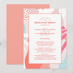 Invitation Dîner De Répétition Mariage Moderne Artsy Fun Cora