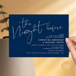 Invitation Dîner De Répétition Mariage Moderne, La Nuit Avant