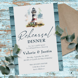 Invitation Dîner de répétition mariage phare