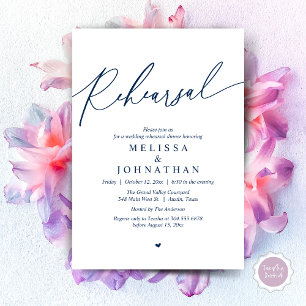 Invitation Dîner de répétition Mariage romantique moderne