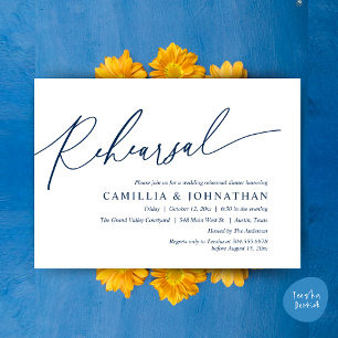 Invitation Dîner de répétition Mariage romantique moderne