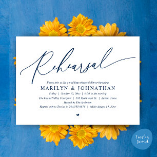Invitation Dîner de répétition Mariage romantique moderne