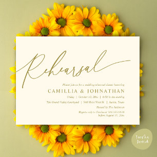 Invitation Dîner de répétition Mariage romantique moderne