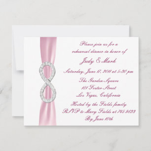 Invitation Dîner de répétition Mariage rose Infinity Invitati