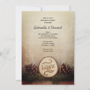 Invitation Dîner de répétition Mariage Rustic Pines Woodland