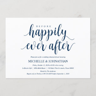 Invitation Dîner de répétition Mariage rustique, bleu marine