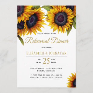 Invitation Dîner de répétition mariage rustique élégant tourn