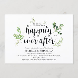 Invitation Dîner de répétition Mariage rustique et verdoyant