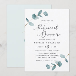 Invitation Dîner de répétition Mariage simple et élégant