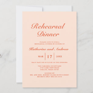 Invitation Dîner de répétition Mariage simple et élégant