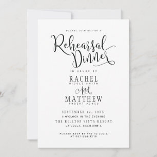 Invitation Dîner de répétition Mariage simple et moderne Invi