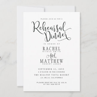 Invitation Dîner de répétition Mariage simple et moderne Invi