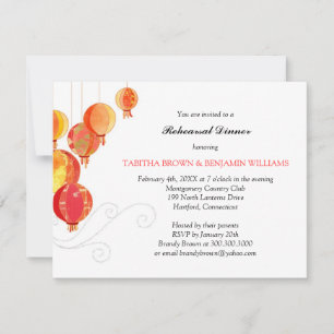 Invitation Dîner de répétition Mariage sur papier de jardin