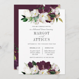 Invitation Dîner de répétition Mariage Velvet Magnolia