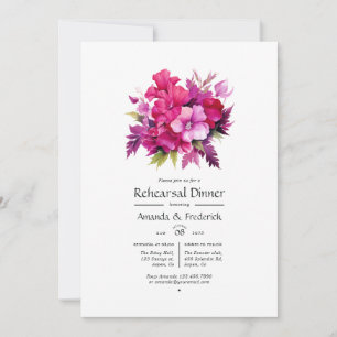 Invitation Dîner de répétition Mariage Viva Magenta Floral