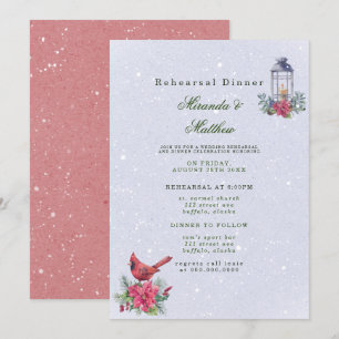 Invitation Dîner de répétition Mariage Winter Wonderland