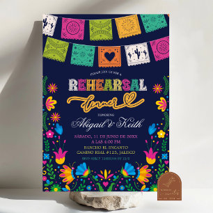 Invitation Dîner de répétition mexicain Talavera coloré foncé