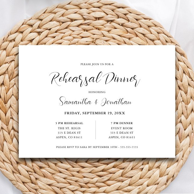 Invitation Dîner de répétition minimaliste (Créateur téléchargé)