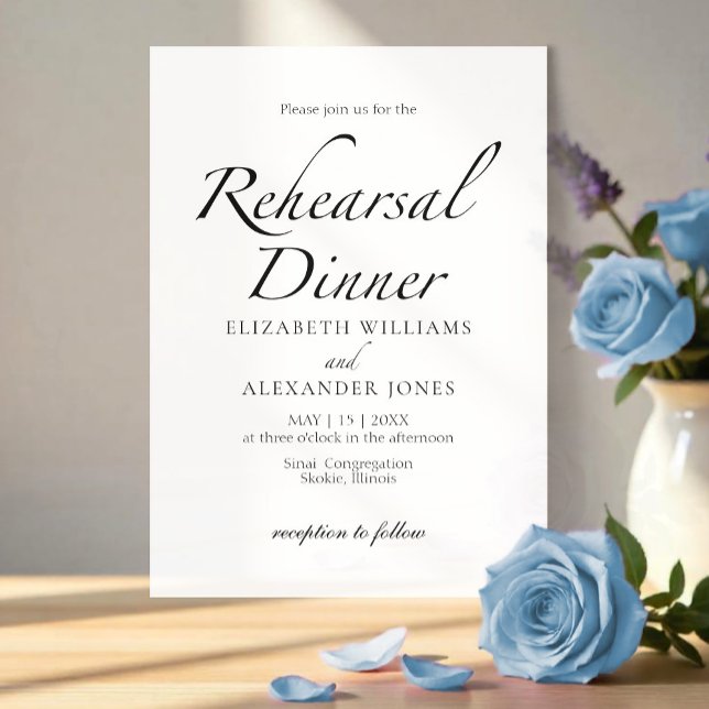 Invitation Dîner de répétition minimaliste de script moderne (Créateur téléchargé)
