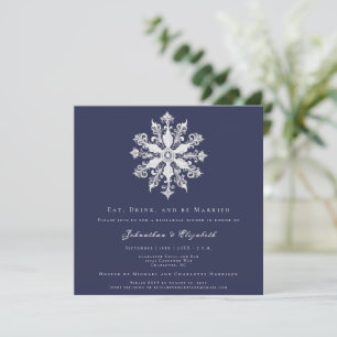 Invitation Dîner de répétition minimaliste flocon de neige   