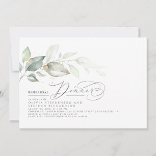 Invitation Dîner de répétition minimaliste Greenery rêvé