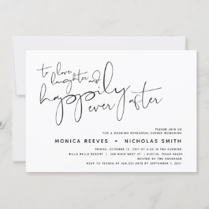 Invitation Dîner de répétition minimaliste pour Mariage de sc