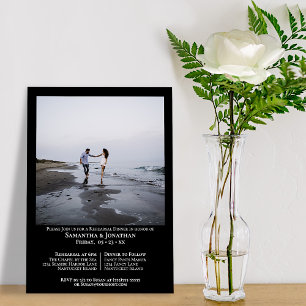 Invitation Dîner de répétition minimaliste pour Mariage photo