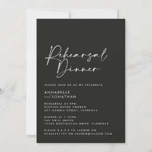 Invitation Dîner de répétition minimaliste simple Mariage mod
