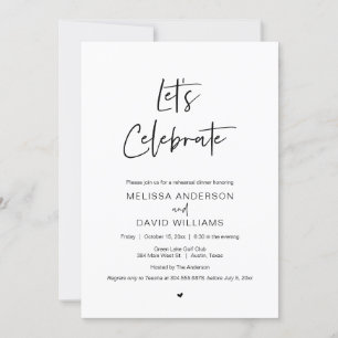 Invitation Dîner de répétition moderne, célébrons