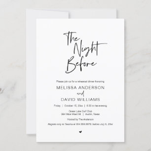 Invitation Dîner de répétition moderne, La veille