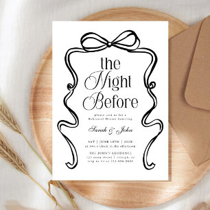 Invitation Dîner de répétition moderne la veille du mariage