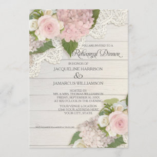 Invitation Dîner de répétition Moderne Rustique Pays Floral R