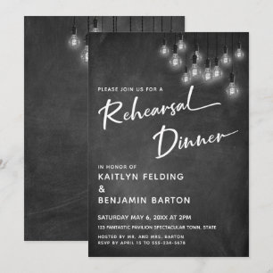 Invitation Dîner de répétition moderne sur le tableau noir Ed