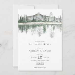 Invitation Dîner de répétition   Montagnes Rustiques