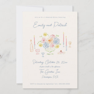 Invitation Dîner de répétition moqueuse funky Whimsical Paste