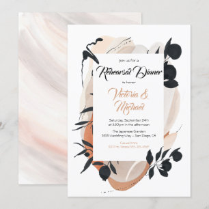 Invitation Dîner de répétition neutre sur l'aquarelle asiatiq
