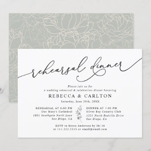 Invitation Dîner de répétition noir et blanc simple