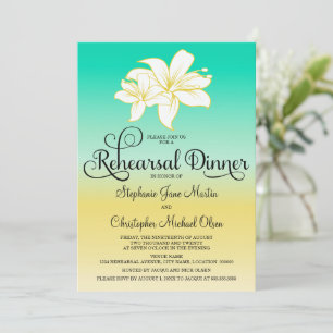 Invitation Dîner de répétition Ombre couleur sable & mer Hibi