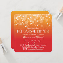 Dîner de répétition Orange and Gold Bokeh Lights