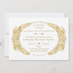 Invitation Dîner de répétition Parties scintillant florale gr