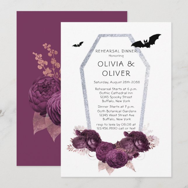 Invitation Dîner de répétition pour chauves-souris à café en  (Devant / Derrière)