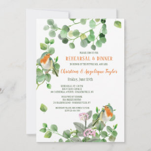 Invitation Dîner de répétition pour couple d'oiseaux