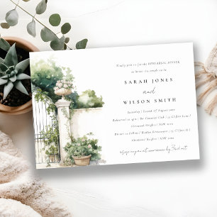 Invitation Dîner de répétition pour jardin français classique