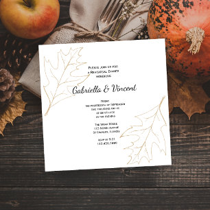 Invitation Dîner de répétition pour Mariage de la feuille de 