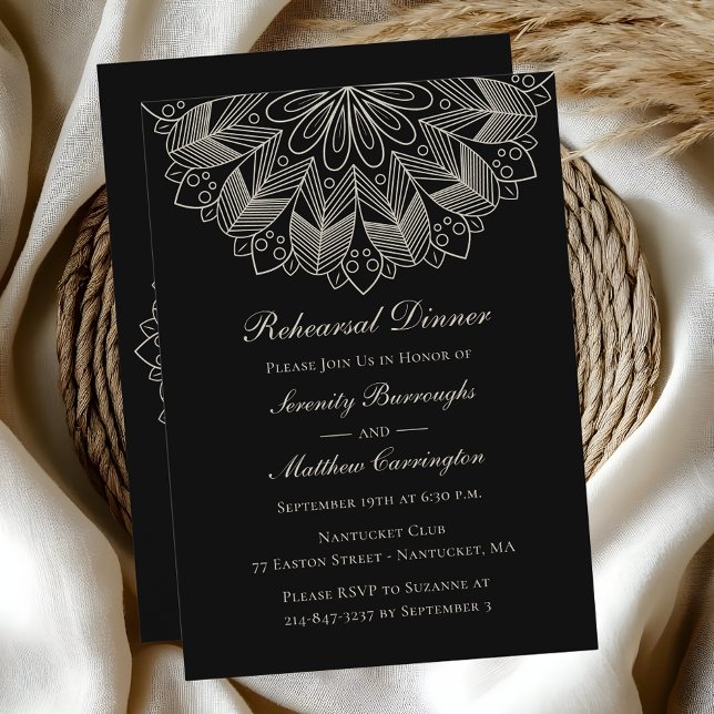 Invitation Dîner de répétition pour Mariages indiens noirs Ma (Créateur téléchargé)