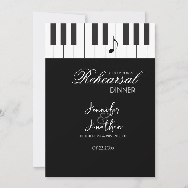 Invitation Dîner de répétition pour musiciens créatifs (Devant)